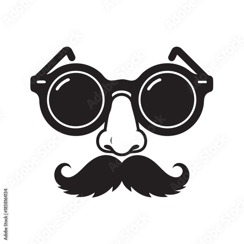 Vintage glasses with nose and mustache illustration design