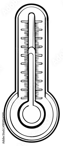 Simple line drawing of a thermometer showing temperature measurement