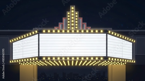 Vintage Marquee Theater Sign with Marquee Lights.