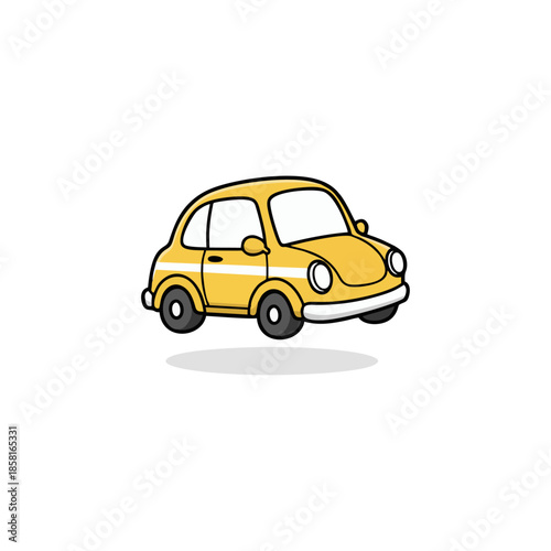 yellow taxi car on white background 