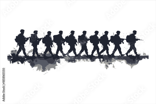 Soldier marching silhouette Images