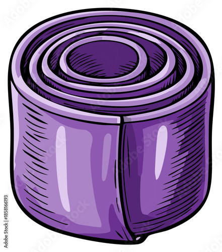 Roll of Purple Exercise Band or Ribbon: Fitness, Yoga, Stretching, Arts and Crafts