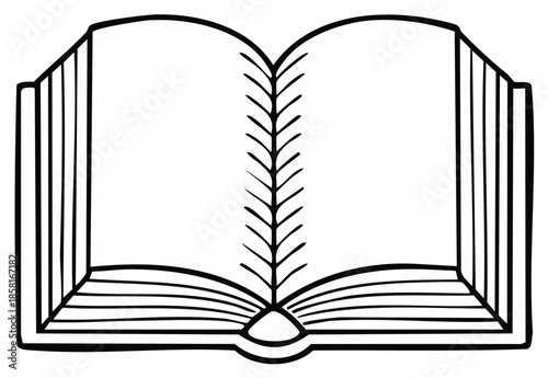 Open Book Sketch: Blank Pages for Reading, Writing, or Learning Concepts