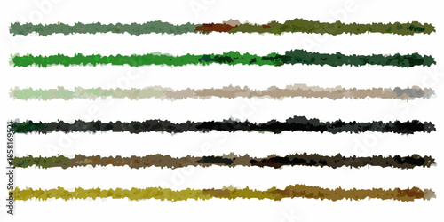 A collection of horizontal brush strokes in varying shades and textures