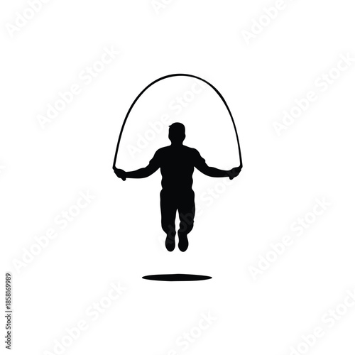 Skipping roll silhouette icon vector flat design.