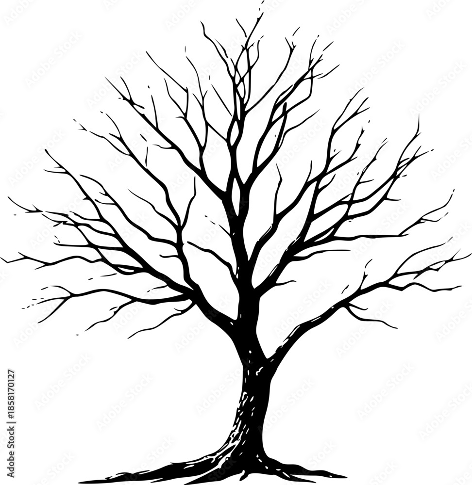 Obraz premium Environmental Awareness Design Half Bare Tree Climate Impact