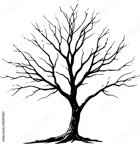 Environmental Awareness Design Half Bare Tree Climate Impact