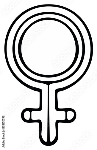 Female symbol glyph drawing abstract simple graphic illustration