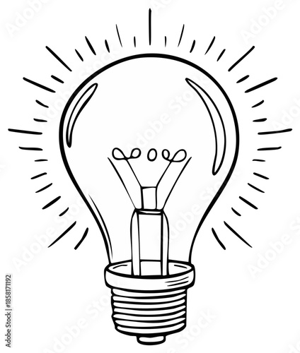 Light Bulb Drawing Outline Illustration Idea Generation Concept