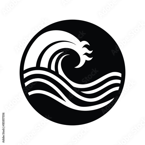 Ocean Wave Conservation Icon