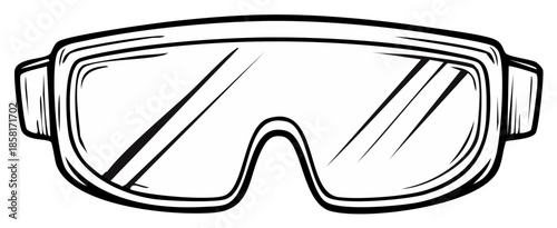 Hand-drawn Vector Illustration of Safety Goggles Glasses Eye Protection Gear Drawing