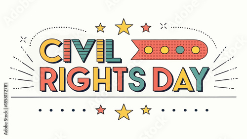 Bold Line Art Vector for Civil Rights Day Celebration