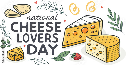 Bold Minimalist Cheese Vector for National Cheese Lovers Day