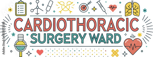 Cardiothoracic Surgery Ward Flat Design Vector