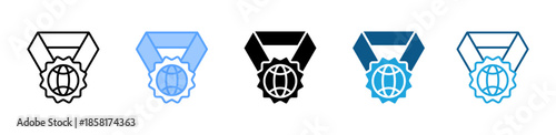 World Achievement icon set multiple style collection