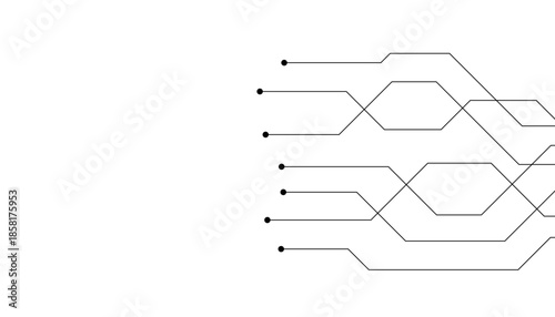 Abstract futuristic circuit board Illustration, Circuit board with various technology elements. Circuit board pattern for technology background. Vector illustration
