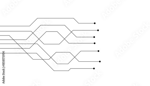Abstract futuristic circuit board Illustration, Circuit board with various technology elements. Circuit board pattern for technology background. Vector illustration