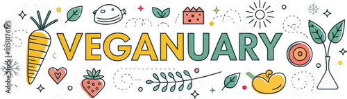 Healthy Vegan Food Ingredients on Transparent Background