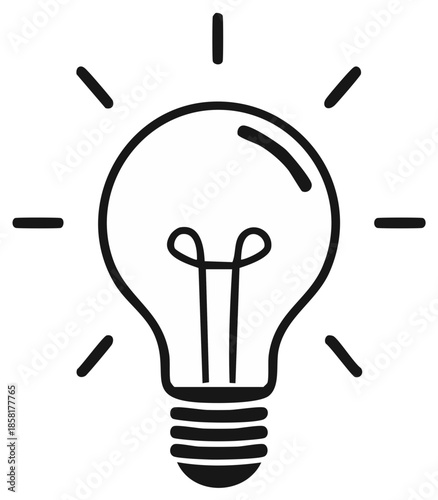 Illustration of a shining lightbulb idea icon design