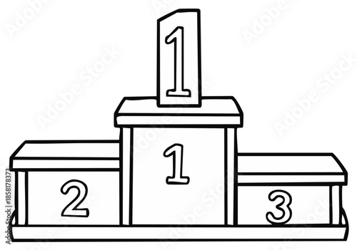 Podium illustration with numbers 1, 2, and 3, winner's stage