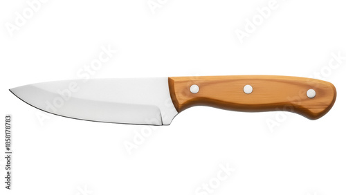 Fotografía Chef s knife with wooden handle isolated PNG, kitchen utensil for cutting and fo