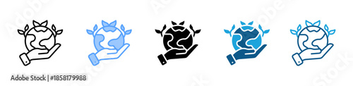 Sustainable World icon set multiple style collection