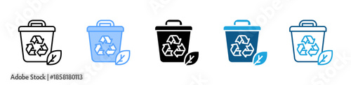 Compost Bin icon set multiple style collection