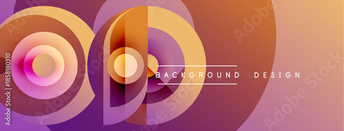 Abstract colorful layers create dynamic visual effect. Gradient hues blend, forming modern background design. Smooth shapes suggest movement.