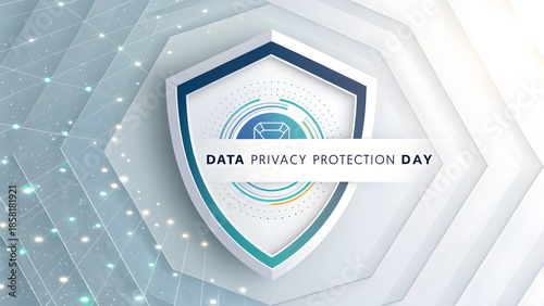 Data Privacy Protection Day secure shield logo