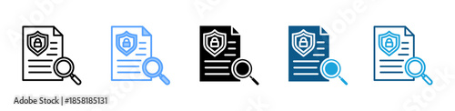 Security Audit icon set multiple style collection