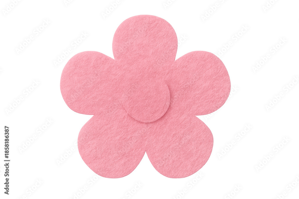 Obraz premium Pink felt flower cutout crafting spring decoration