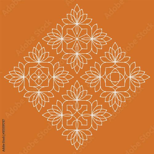 Set of dotted rangoli art pulli kolam. editable home decor patterns