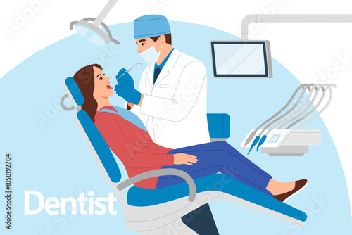 A dental professional attentively examining a patient's oral health in a modern clinic, highlighting the importance of dental care and hygiene.