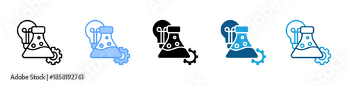 Scientific Innovation icon set multiple style collection