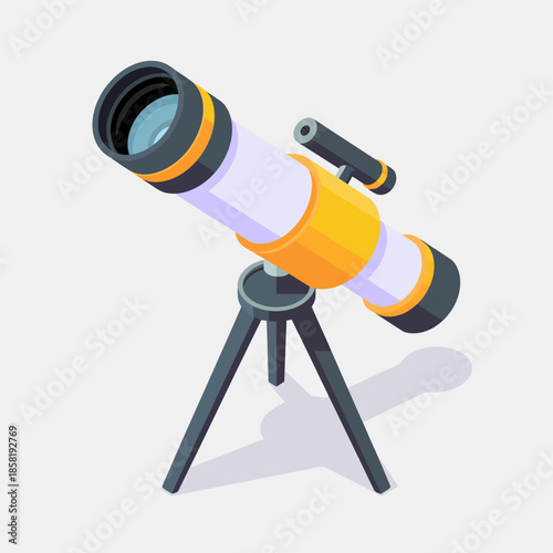 This bright and colorful telescope sits on a sturdy tripod, perfect for stargazing enthusiasts who love exploring the universe and observing celestial bodies at night.