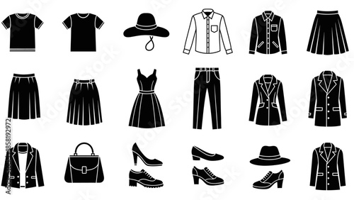 Collection of fashion clothing items.