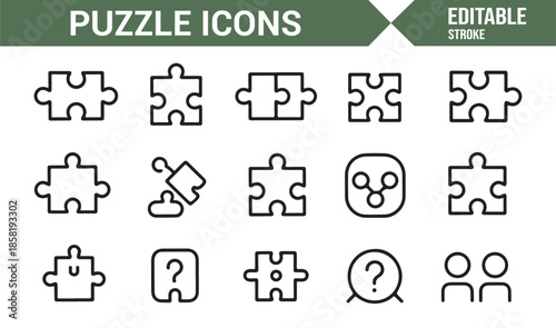 Problem solving and strategy line icons