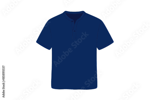 Blue Short Sleeve Polo Shirt Vector Illustration