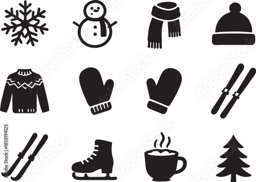 Christmas and new year icons