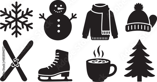 Christmas and new year icons