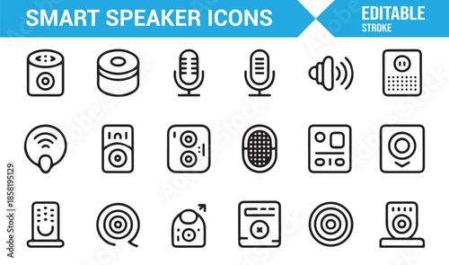 Wireless smart speaker and microphone icons