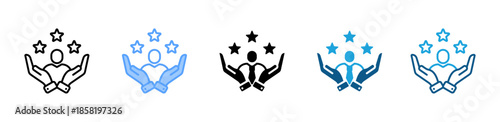 Best Employee icon set multiple style collection