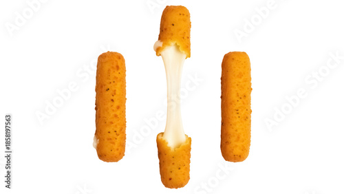 Slika na platnu Delicious mozzarella sticks isolated PNG, crispy fried cheese sticks with string