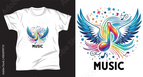 Music graphic vector t shirt design print.