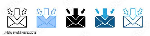Inbox  icon set multiple style collection