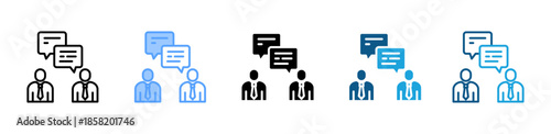 Conversation icon set multiple style collection