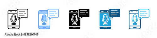 Voice Message icon set multiple style collection