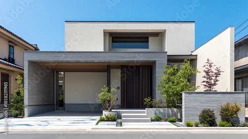 Contemporary Two Story House Exterior / コンテンポラリーな2階建て住宅の外観
