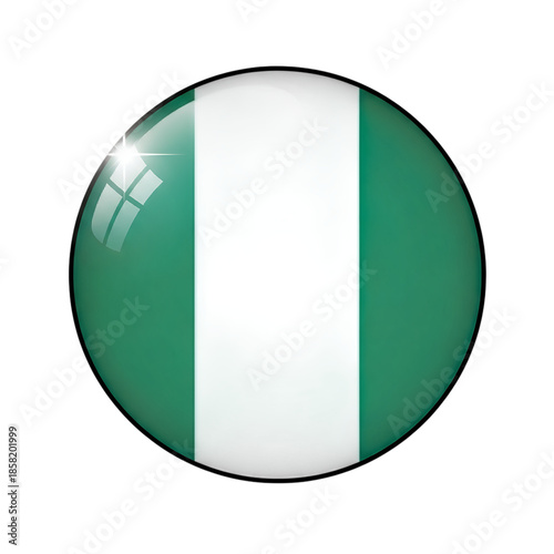 Nigeria Flag Round Glossy Button Icon, 3D Sphere Badge Isolated Transparent Background Free Download Nigeria Flag Round Glossy Button Icon, 3D Sphere Badge Isolated Transparent Background - GFXLoad