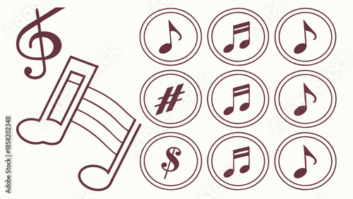 Musical Notes and Symbols for Creative Projects, Education, and Performance, Inspiring Joyful Learning and Artistic Expression